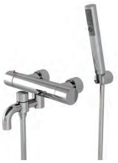 TX449SEV2Z ก๊อกผสมสำหรับลงอ่างอาบน้ำและยืนอาบ แบบปรับอุณหภูมิคงที่ ชนิดฝังผนัง พร้อมฝักบัวสายอ่อน 2 ฟังก์ชัน