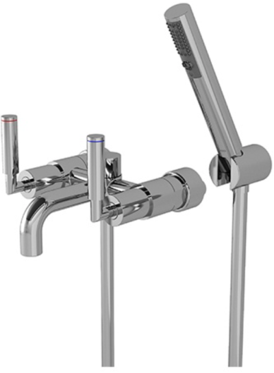 TX445SELMN ก๊อกผสมสำหรับลงอ่างอาบน้ำและยืนอาบ แบบก้านโยก พร้อมฝักบัวสายอ่อน 2 ฟังก์ชัน