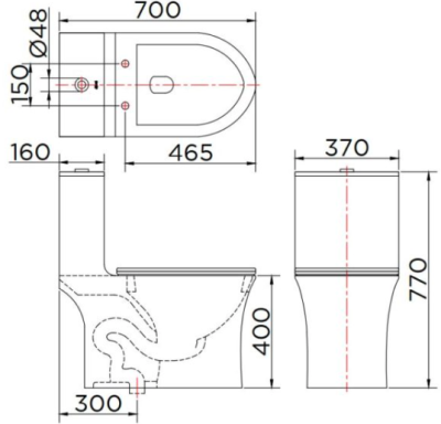 ECT-01-121D-11 สุขภัณฑ์แบบชิ้นเดียว 3/6 ลิตร