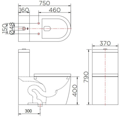 ECT-01-101D-11 สุขภัณฑ์แบบชิ้นเดียว 3/6 ลิตร