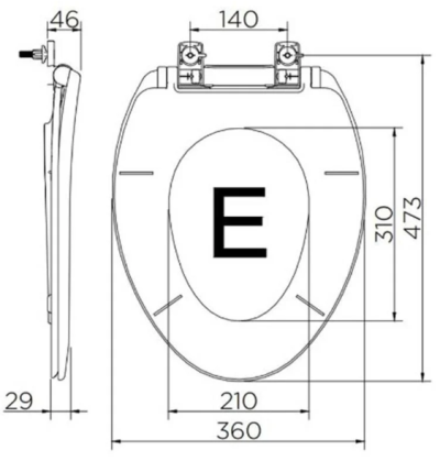 ECP-02-301-11 ฝารองนั่งธรรมดาทรงอีลองเกต พร้อมระบบ soft close
