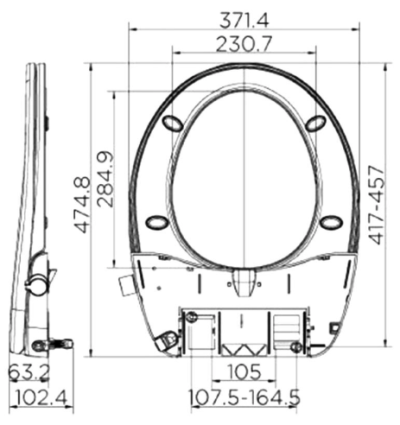 ECP-01-321-11 ฝารองนั่งอเนกประสงค์ทรงกลมแบบไม่ใช้ไฟฟ้า ปรับ 2 ฟังก์ชั่น พร้อมระบบ soft close