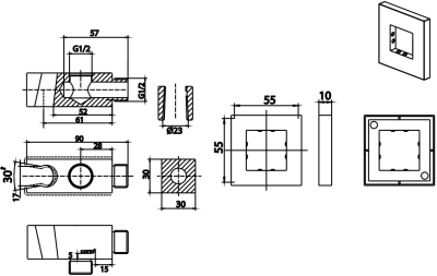 CT6001#BGR(HM) ข้อต่อฝักบัวสายอ่อน(สีทองด้าน)