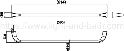 CT0343#RG2(HM) ราวแขวนผ้า 60 ซม.(สีโรสโกลด์) รุ่น PURUS