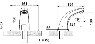 KF-67-015-50 ก๊อกเดี่ยวอ่างล้างหน้าอัตโนมัติ  แบบใช้ไฟฟ้า และ แบตเตอรี่