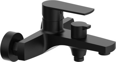 KF-58-720-55 ก๊อกผสมอ่างอาบน้ำแบบก้านโยกติดผนัง สำหรับฝักบัวสายอ่อน สีดำ