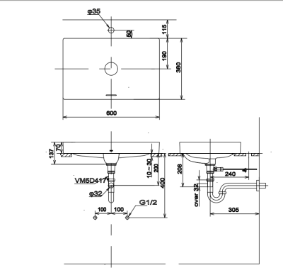 LW4716R#MGR อ่างล้างหน้า แบบวางบนเคาน์เตอร์