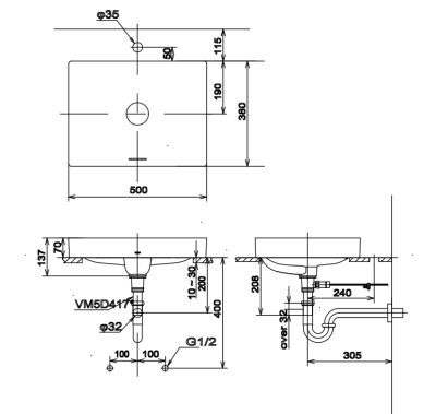 LW4715R#MW อ่างล้างหน้า แบบวางบนเคาน์เตอร์