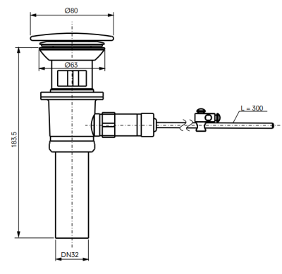 VM5D417#MW สะดืออ่างล้างหน้า แบบก้านโยก