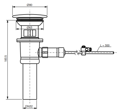 VM5D417#MBE สะดืออ่างล้างหน้า แบบก้านโยก