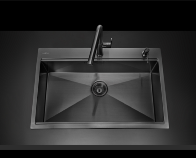 ST821GM อ่างล้างจาน 1 หลุม สี GM ขนาด 82 ซม. พร้อมอุปกรณ์เสริม