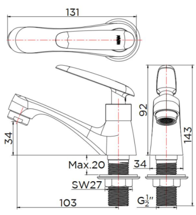 KF-48-401-50 ก๊อกล้างพื้น