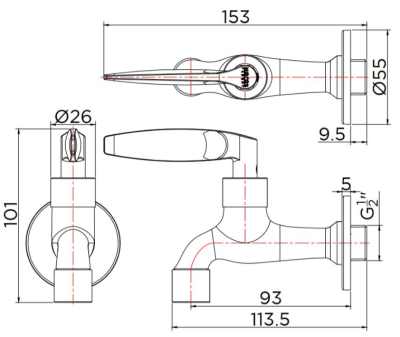 KF-47-401-50 ก๊อกล้างพื้น