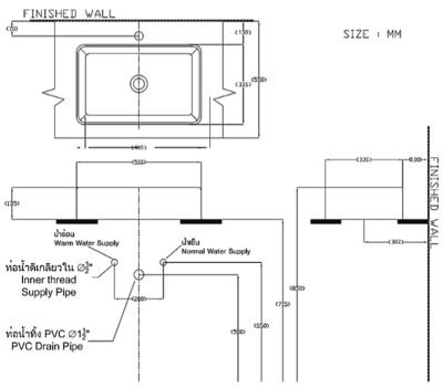 C00129 อ่างล้างหน้า แบบวางบนเคาน์เตอร์ รุ่น RACHEL