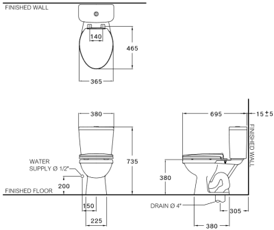 C13971 สุขภัณฑ์ แบบสองชิ้น 4/6 ลิตร รุ่น WINNIE