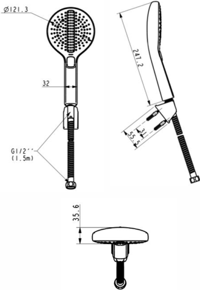 A-6019-CH-A ชุดฝักบัวสายอ่อน 3 ฟังก์ชั่น รุ่น RAINCLICK COMBING