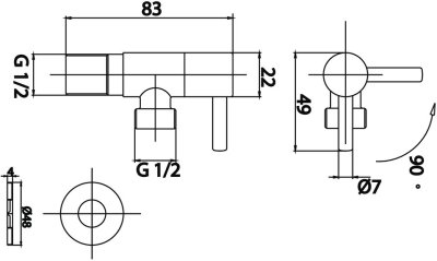 CT1701#RG2(HM) สต๊อปวาล์ว แบบทางเดียว