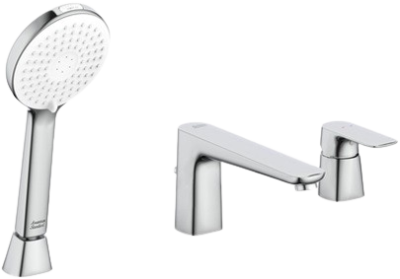 A-1M00-130 ก๊อกผสมอ่างอาบน้ำติดขอบอ่าง 3 รูก๊อก รุ่น LOVEN