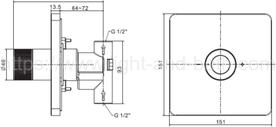 A-0925-440-PWS (FFAS0925-709DA0BT0) ตัวปรับระดับน้ำสำหรับฝักบัวสายอ่อน