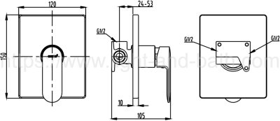 CT2373A วาล์วผสมเปิด-ปิดน้ำ แบบฝังผนัง รุ่น LEOS