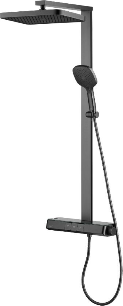 CT5104W#GG ก๊อกผสมยืนอาบน้ำพร้อมวาล์วควบคุมอุณหภูมิ ฝักบัวสายอ่อน 3 ฟังก์ชั่น (สีเทาด้าน) รุ่น BRENTA