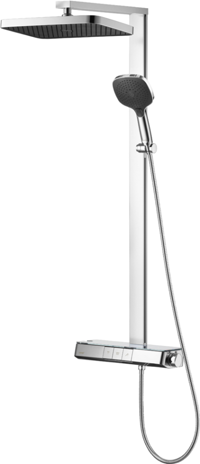 CT5104W ก๊อกผสมยืนอาบน้ำพร้อมวาล์วควบคุมอุณหภูมิ ฝักบัวสายอ่อน 3 ฟังก์ชั่น รุ่น BRENTA