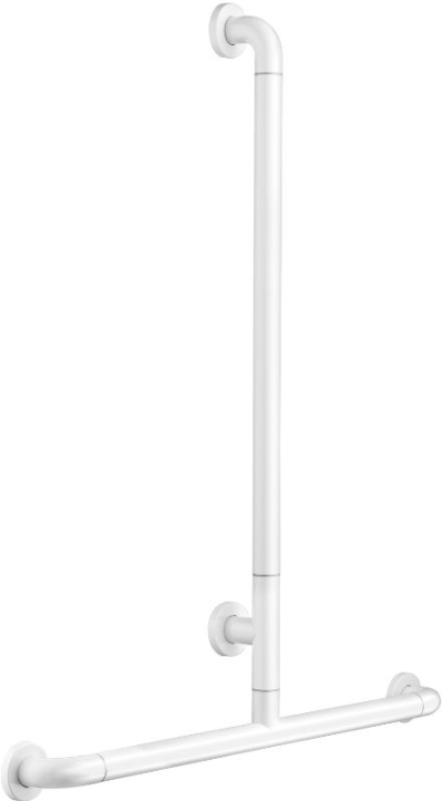 CT0382#WH ราวทรงตัวพร้อมที่แขวนฝักบัวสำหรับอาบน้ำสีขาว