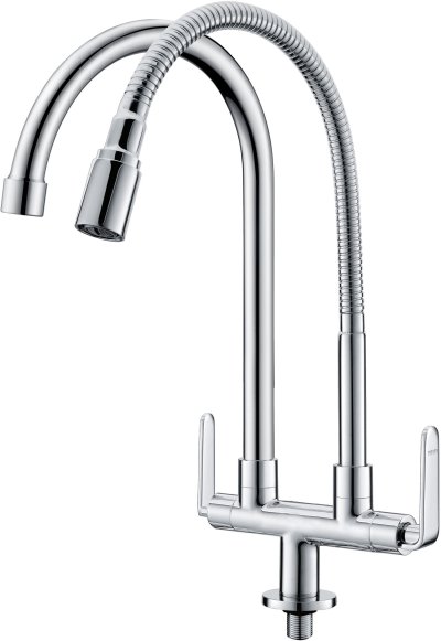 KF-66-550-50 ก๊อกซิงค์งวงคู่ติดบนเคาน์เตอร์