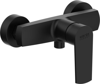 KF-58-760-55 ก๊อกผสมยืนอาบแบบก้านโยกติดผนัง สำหรับฝักบัวสายอ่อน สีดำ