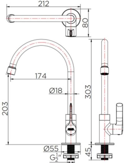 KF-63-511-50 ก๊อกซิงค์ (น้ำเย็น) แบบติดเคาน์เตอร์