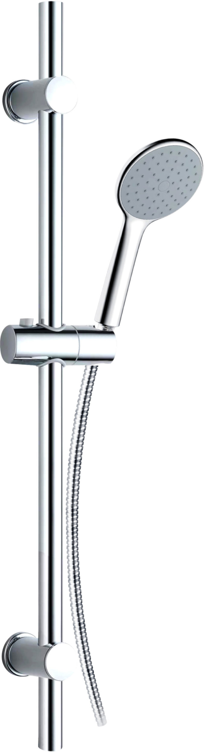 KS-01-731-50 ชุดราวเลื่อน ยาว 70 ซม. พร้อมฝักบัวสายอ่อน 1 ระดับ ขนาด Ø 10.8 ซม. สีโครเมี่ยม พร้อมสายสเตนเลส 304