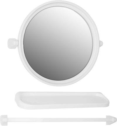 KMS-01-240-11 ชุดกระจกห้องน้ำแบบกลม พร้อมชั้นวางและราวแขวน Ø 45.5 ซม.