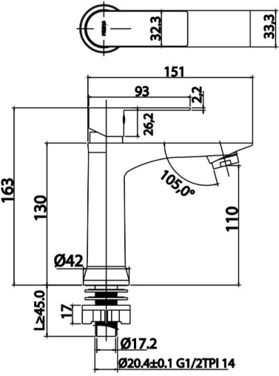 PM1039(HM) ก๊อกเดี่ยวอ่างล้างหน้า