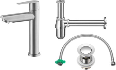 PM1045#SA(SET) ก๊อกเดี่ยวอ่างล้างหน้า จัดชุด (SET) 4 ชิ้น