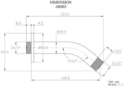 AR-003 ก้านฝักบัวก้านแข็ง