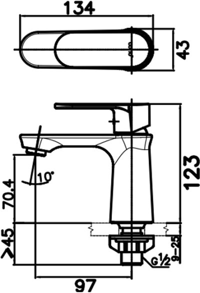 CT1209A(HM) ก๊อกเดี่ยวอ่างล้างหน้าแบบก้านโยก