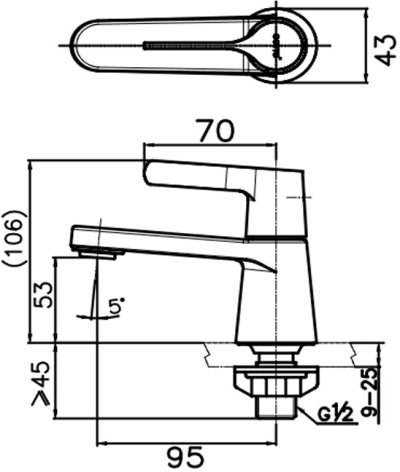 CT1403C57(HM) ก๊อกเดี่ยวอ่างล้างหน้าแบบปัด