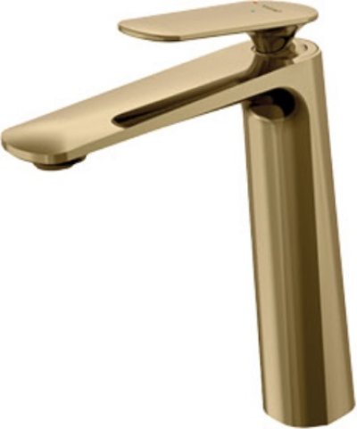 CT2391A#BGR ก๊อกผสมอ่างล้างหน้าแบบก้านโยก ทรงสูง สีทองด้าน รุ่น XQUISIA