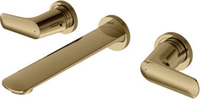 CT2393A#BGR ก๊อกผสมอ่างล้างหน้าแบบก้านโยกชนิดฝังผนัง เซ็นเตอร์ 8 นิ้ว สีทองด้าน รุ่น XQUISIA