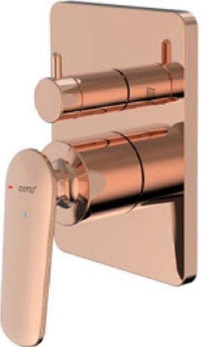 CT2396A#RG2 วาล์วเปิด-ปิดน้ำแบบก้านโยกชนิดฝังผนังพร้อมวาล์วเปลี่ยนทิศทางน้ำ สี GENTEEL COPPER ROSE รุ่น XQUISIA
