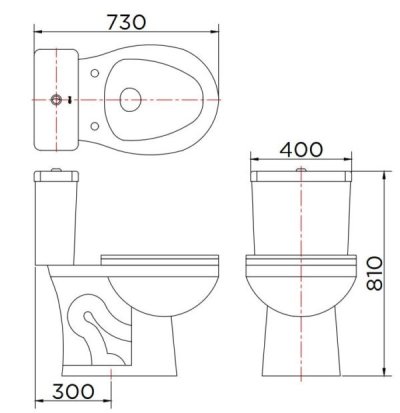 ECT-01-202S-11 สุขภัณฑ์ แบบสองชิ้น 6 ลิตร