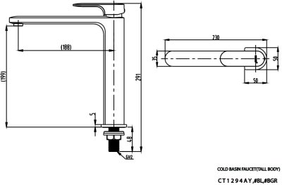 CT1294AY ก๊อกเดี่ยวอ่างล้างหน้าทรงสูง รุ่น LEOS