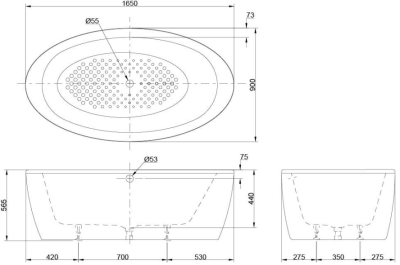 FBY1614HPTE อ่างอาบน้ำเหล็กหล่อ+มือจับ
