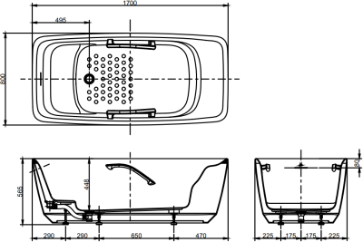 PJY1724WPWE#MW อ่างอาบน้ำหินอ่อนสังเคราะห์