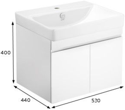 VP0006WH ตู้เก็บของใต้อ่างแบบแขวนผนัง สำหรับ C005907 C0156 C01561