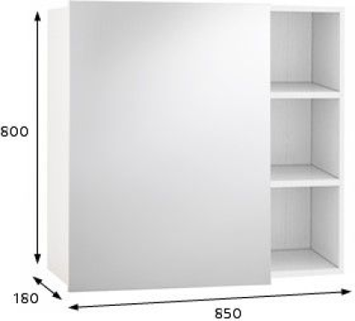 V4905WH ตู้แขวนกระจกเงาบานเดี่ยว