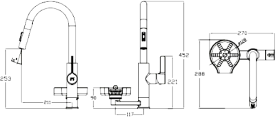 CT2425A ก๊อกซิงค์พร้อมที่ล้างแก้ว