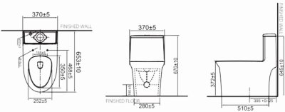 C11901P สุขภัณฑ์ แบบชิ้นเดียว 3/4.5 ลิตร รุ่น COMMON