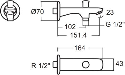 A-960-9717 (FFAS9717-000500BT0) หัวก๊อกน้ำสำหรับอ่างอาบน้ำและยืนอาบ รุ่น LOVEN
