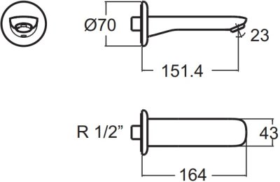 A-960-9716 (FFAS9716-000500BT0) หัวก๊อกน้ำสำหรับอ่างอาบน้ำ รุ่น LOVEN